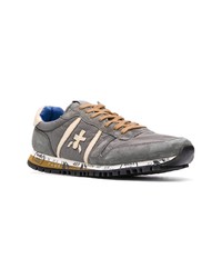 graue Leder niedrige Sneakers von Premiata