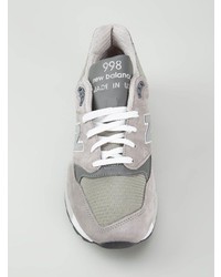 graue Leder niedrige Sneakers von New Balance