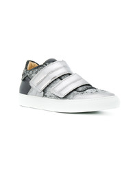 graue Leder niedrige Sneakers von MM6 MAISON MARGIELA