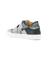 graue Leder niedrige Sneakers von MM6 MAISON MARGIELA