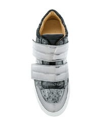 graue Leder niedrige Sneakers von MM6 MAISON MARGIELA