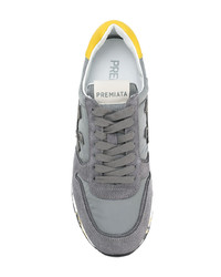 graue Leder niedrige Sneakers von Premiata