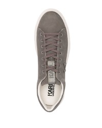 graue Leder niedrige Sneakers von Karl Lagerfeld