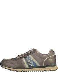 graue Leder niedrige Sneakers von Mustang