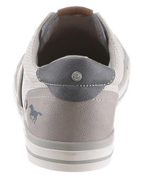 graue Leder niedrige Sneakers von Mustang Shoes