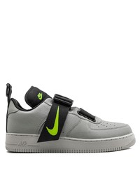 graue Leder niedrige Sneakers von Nike