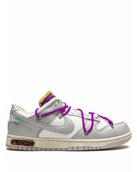 graue Leder niedrige Sneakers von Nike