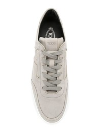 graue Leder niedrige Sneakers von Tod's