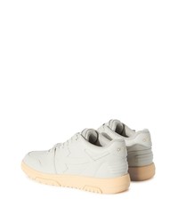 graue Leder niedrige Sneakers von Off-White