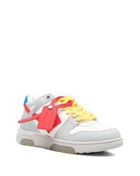 graue Leder niedrige Sneakers von Off-White