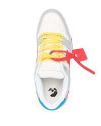 graue Leder niedrige Sneakers von Off-White