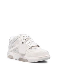 graue Leder niedrige Sneakers von Off-White