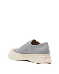 graue Leder niedrige Sneakers von Marni