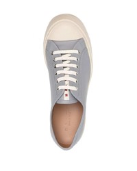 graue Leder niedrige Sneakers von Marni