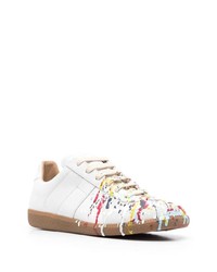 graue Leder niedrige Sneakers von Maison Margiela