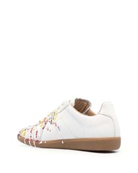 graue Leder niedrige Sneakers von Maison Margiela