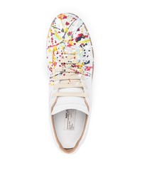 graue Leder niedrige Sneakers von Maison Margiela