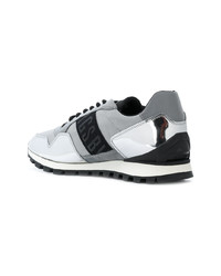 graue Leder niedrige Sneakers von Dirk Bikkembergs