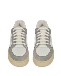 graue Leder niedrige Sneakers von Saint Laurent
