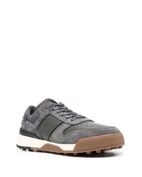 graue Leder niedrige Sneakers von Tod's