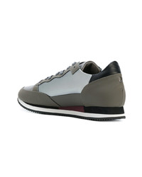 graue Leder niedrige Sneakers von Philippe Model