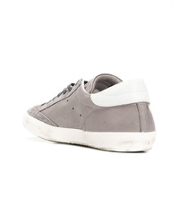 graue Leder niedrige Sneakers von Philippe Model