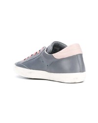 graue Leder niedrige Sneakers von Philippe Model