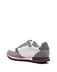 graue Leder niedrige Sneakers von BOSS