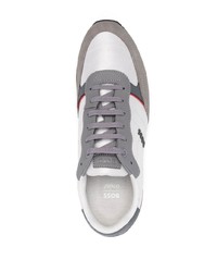 graue Leder niedrige Sneakers von BOSS