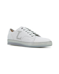 graue Leder niedrige Sneakers von Lanvin