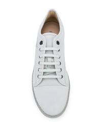 graue Leder niedrige Sneakers von Lanvin