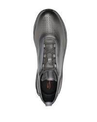 graue Leder niedrige Sneakers von Santoni