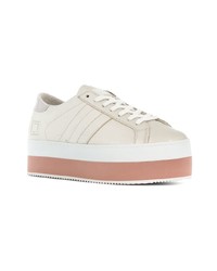 graue Leder niedrige Sneakers von D.A.T.E