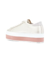 graue Leder niedrige Sneakers von D.A.T.E