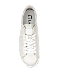 graue Leder niedrige Sneakers von D.A.T.E