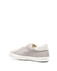 graue Leder niedrige Sneakers von Philippe Model Paris