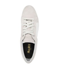 graue Leder niedrige Sneakers von Moorer