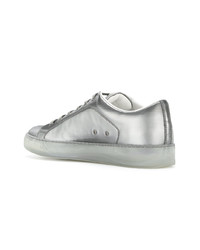 graue Leder niedrige Sneakers von Lanvin