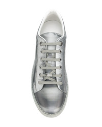 graue Leder niedrige Sneakers von Lanvin