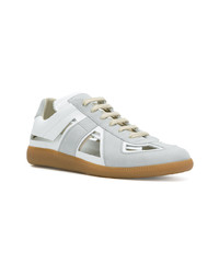 graue Leder niedrige Sneakers von Maison Margiela