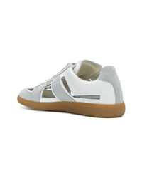 graue Leder niedrige Sneakers von Maison Margiela