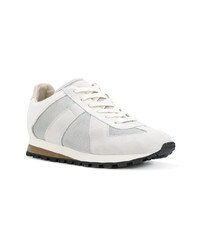 graue Leder niedrige Sneakers von Maison Margiela