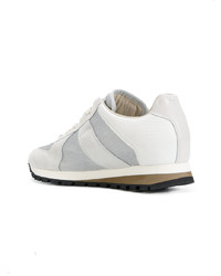 graue Leder niedrige Sneakers von Maison Margiela