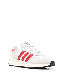 graue Leder niedrige Sneakers von adidas