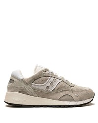 graue Leder niedrige Sneakers von Saucony