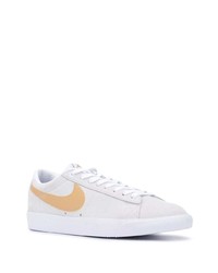 graue Leder niedrige Sneakers von Nike