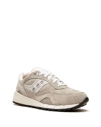 graue Leder niedrige Sneakers von Saucony