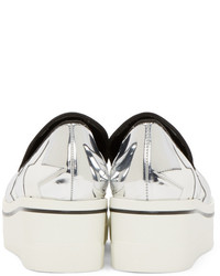 graue Leder niedrige Sneakers von Stella McCartney