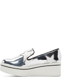 graue Leder niedrige Sneakers von Stella McCartney