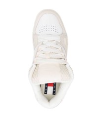 graue Leder niedrige Sneakers von Tommy Jeans